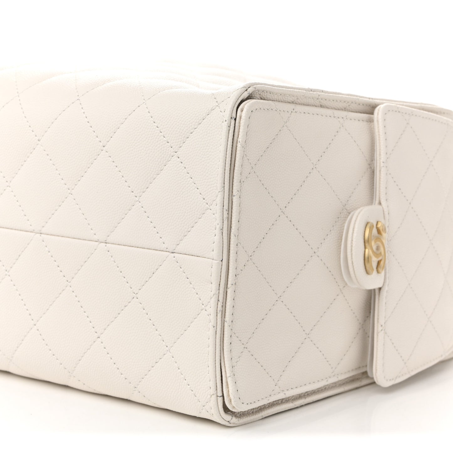 Caviar Quilted Medium Chanel 25 Handbag White
