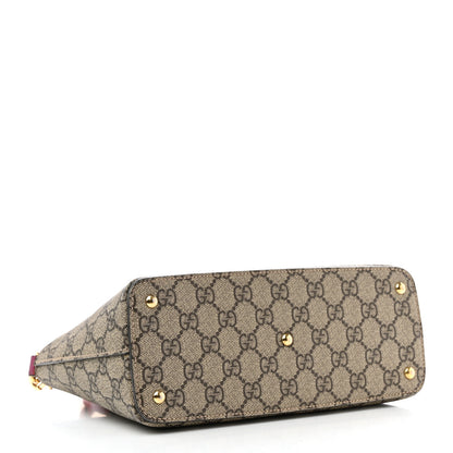 Gucci GG Supreme Monogram Mini Zip Top Tote Beige Dry Rose 4 of 18