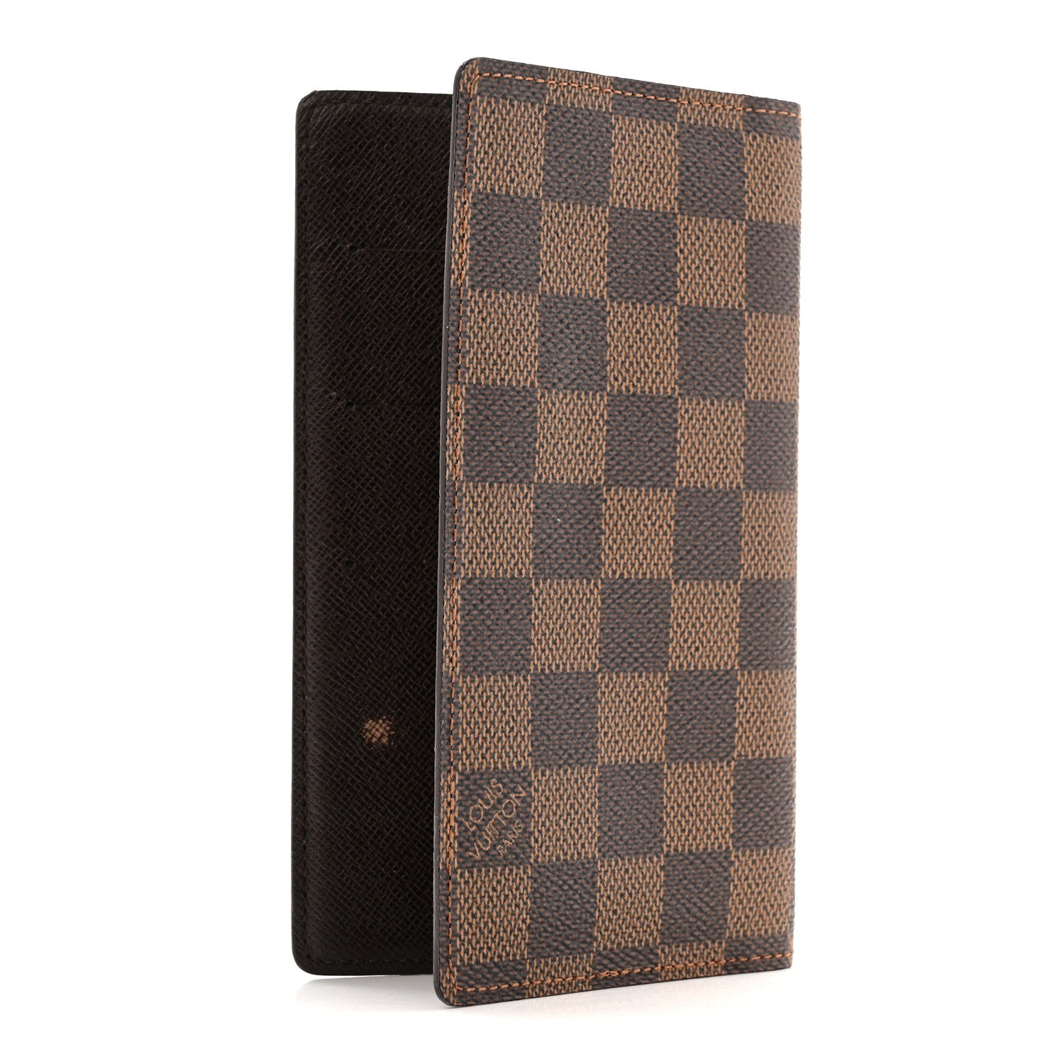 Louis Vuitton Damier Ebene Checkbook Cover Wallet 3 of 9