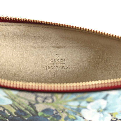 Gucci GG Supreme Monogram Blooms Suede Large Zip Pouch Blue 6 of 7