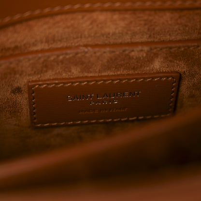 Saint Laurent Canvas Calfskin Mini Classic Monogram Cassandra Top Handle Tan Natural 6 of 12
