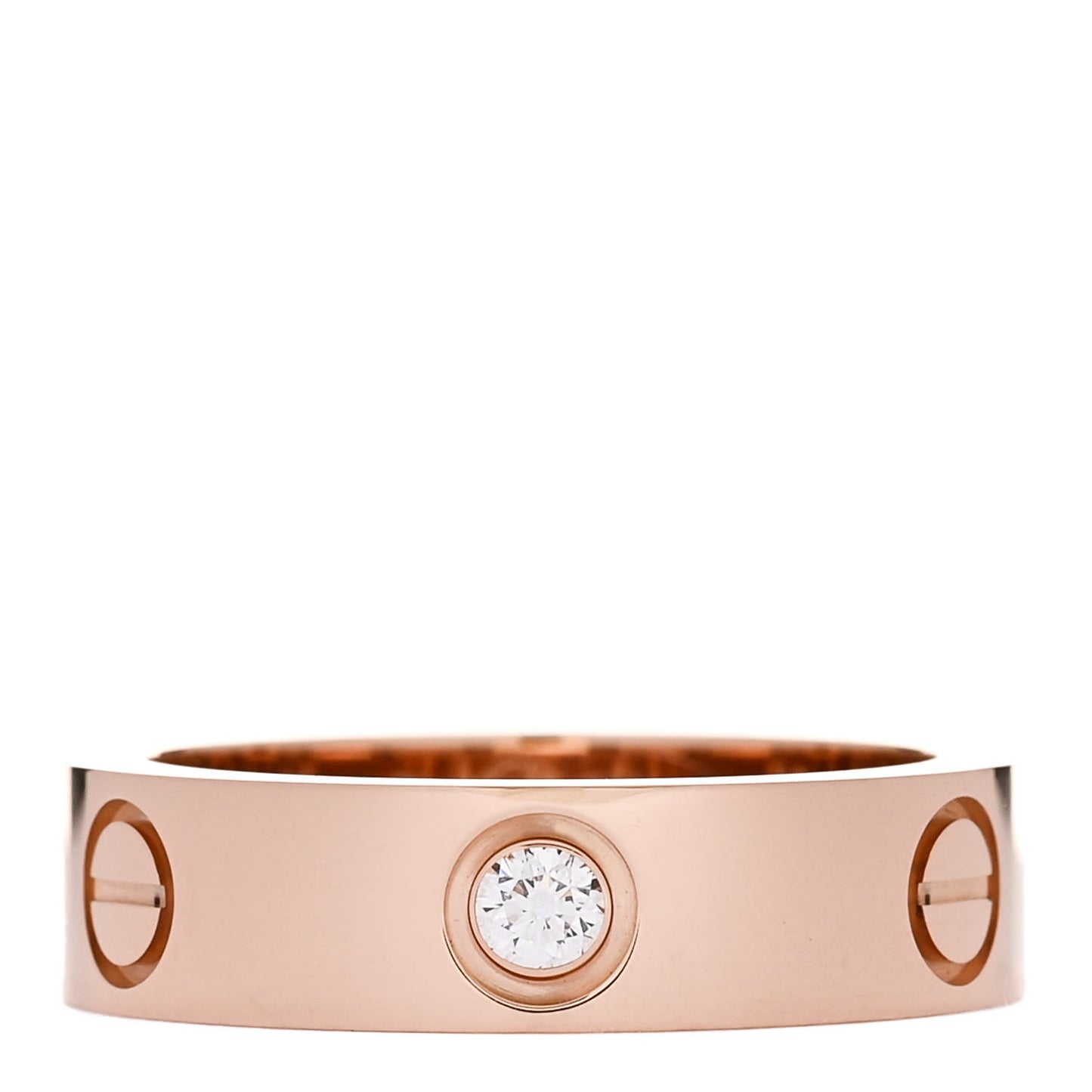 18K Pink Gold 3 Diamond LOVE Ring 55 7.25