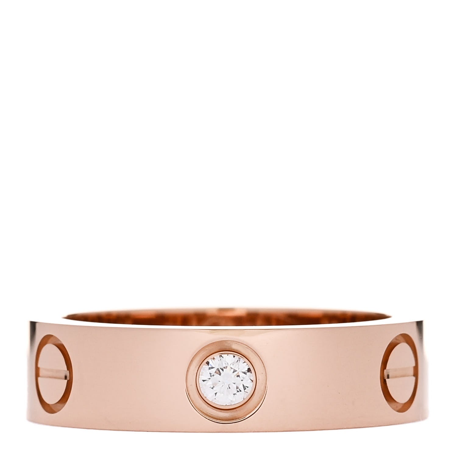 Cartier 18K Pink Gold 3 Diamond LOVE Ring 55 7.25 1 of 4
