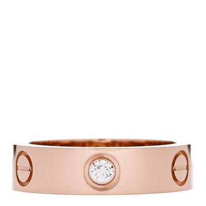 Cartier 18K Pink Gold 3 Diamond LOVE Ring 55 7.25 1 of 4