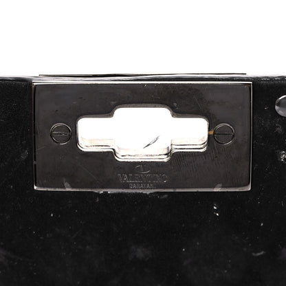 Valentino Garavani Craquele Nappa Rockstud Spike Wallet on Chain Black 8 of 14