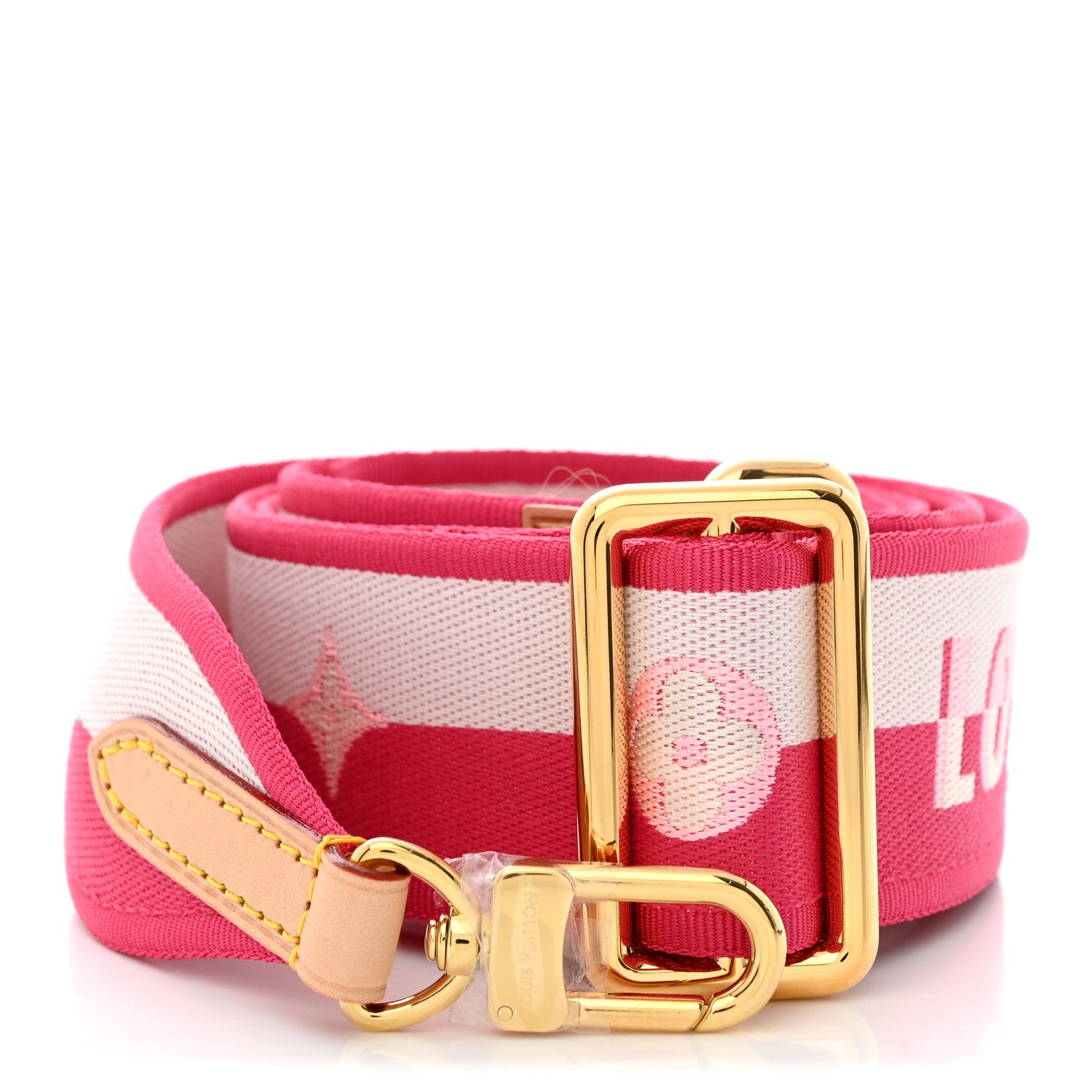 Louis Vuitton Jacquard Neverfull BB Shoulder Strap Pink Peony 1 of 4