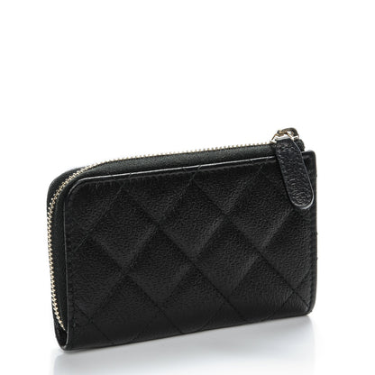 Chanel Letter Calfskin Embossed Quilted Key Holder Case Black 3 of 7
