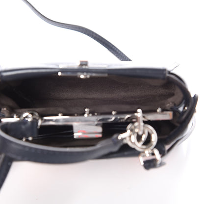 Fendi Shiny Nappa Botanic Garden Embroidered Micro Peekaboo Iconic Satchel Ocean Arancio 5 of 7