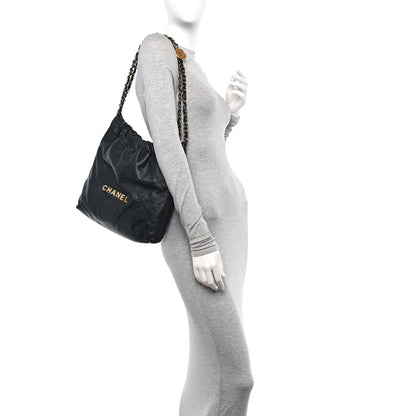 Chanel Shiny Calfskin Quilted Small Chanel 22 Black 2 of 23