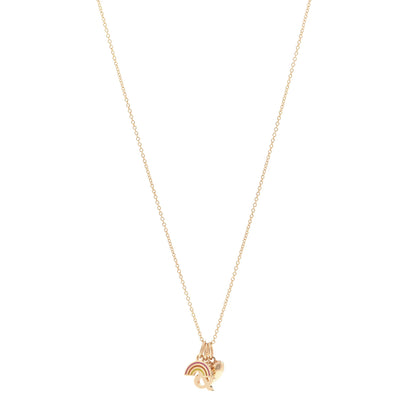 Tiffany 18K Rose Gold Enamel Love Rainbow Charm Pendant Necklace Multicolor 1 of 5