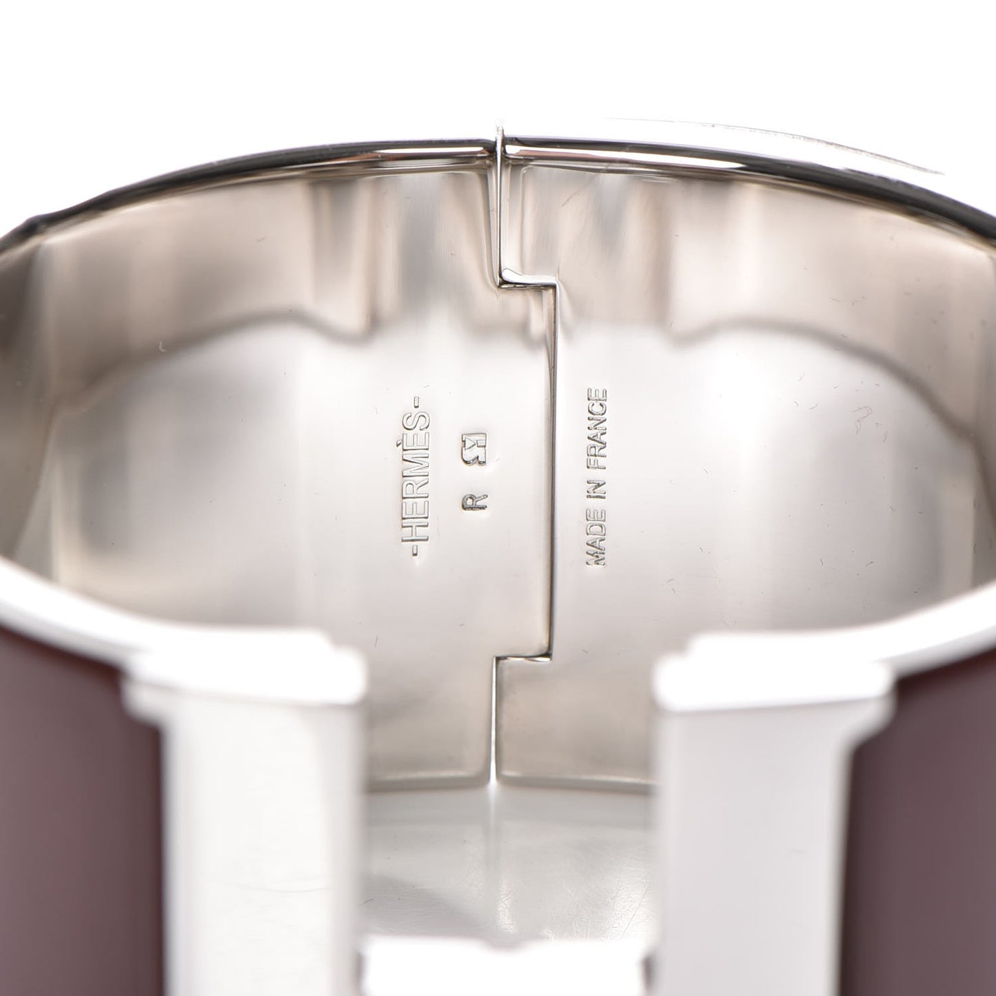 Enamel Extra Wide Clic Clac H Bracelet PM Moka
