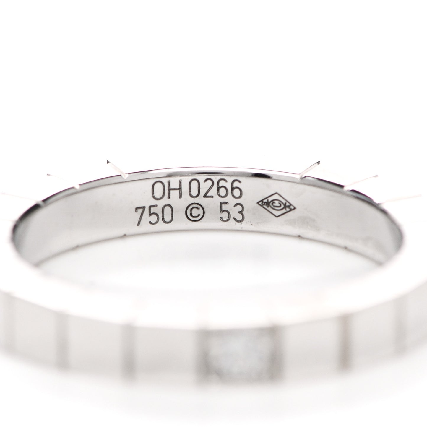 18K White Gold Diamond Lanieres Ring 53 6.5