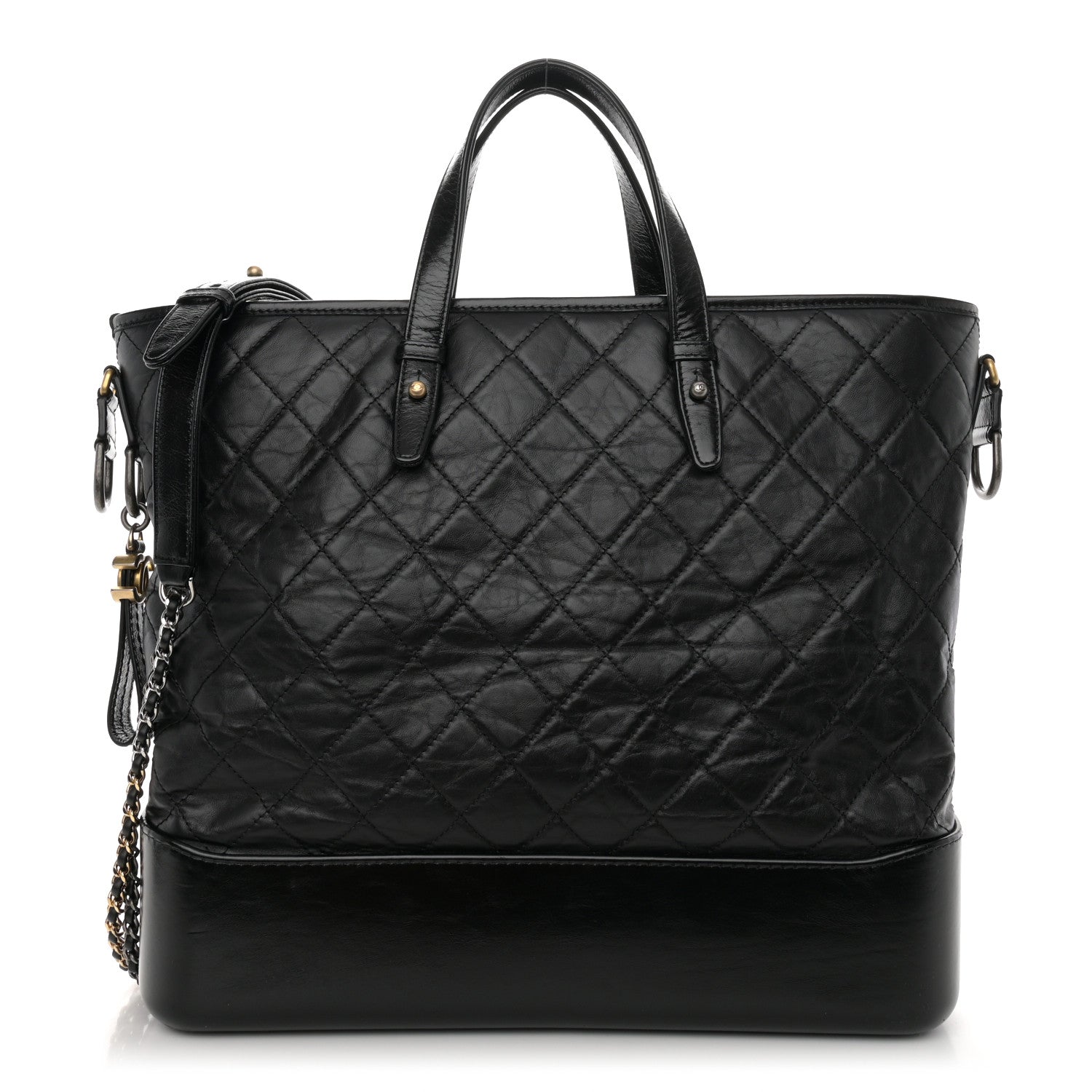 Chanel Aged Calfskin Quilted Large Gabrielle Shopping Tote Black 1 of 12