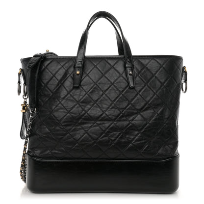 Chanel Aged Calfskin Quilted Large Gabrielle Shopping Tote Black 1 of 12