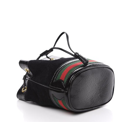 Gucci Suede Patent Web Mini Ophidia Bucket Bag Black 3 of 8