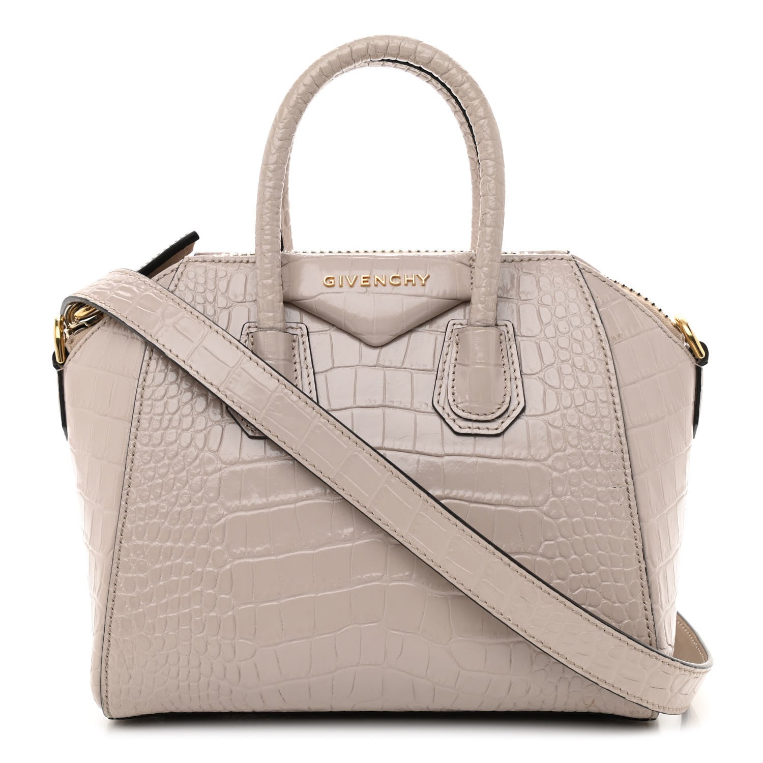 Givenchy Calfskin Crocodile Embossed Mini Antigona Dune 1 of 10