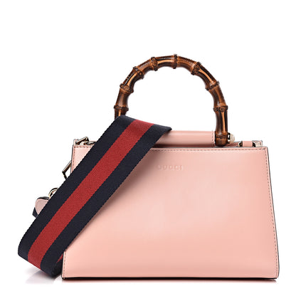 Gucci Nappa Bamboo Web Mini Nymphaea Top Handle Bag Perfect Pink Mystic White 1 of 11