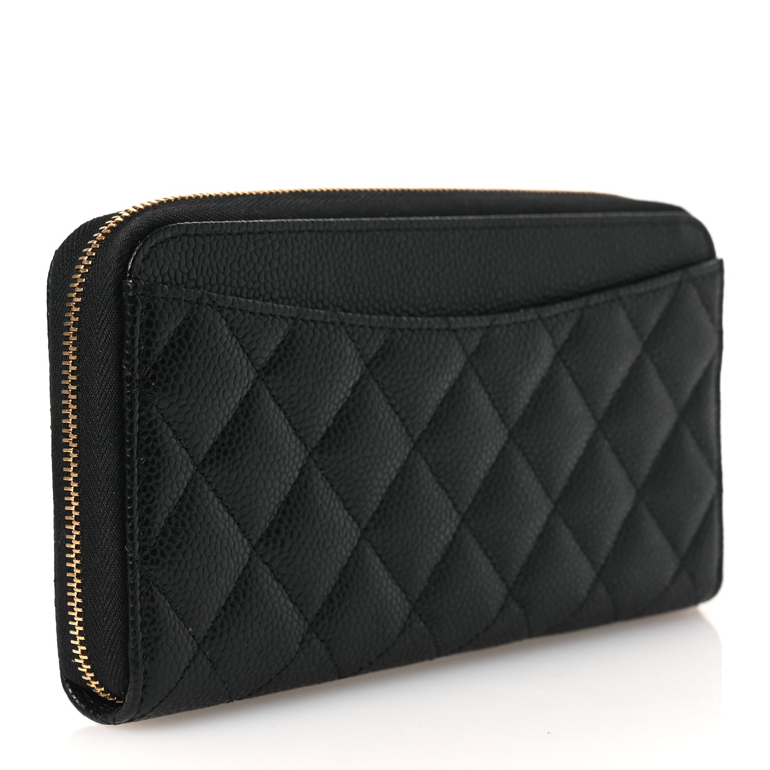 Chanel Caviar Quilted Large Gusset Zip Around Wallet Black 5 of 20