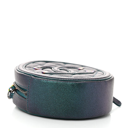 Chanel Iridescent Caviar Quilted Round Filigree Crossbody Dark Turquoise 4 of 11