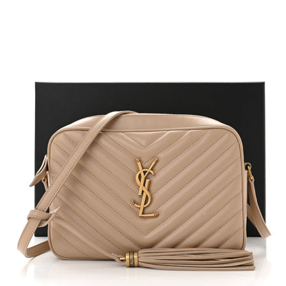 Saint Laurent Calfskin Matelasse Monogram Lou Camera Bag Dark Beige 14 of 14
