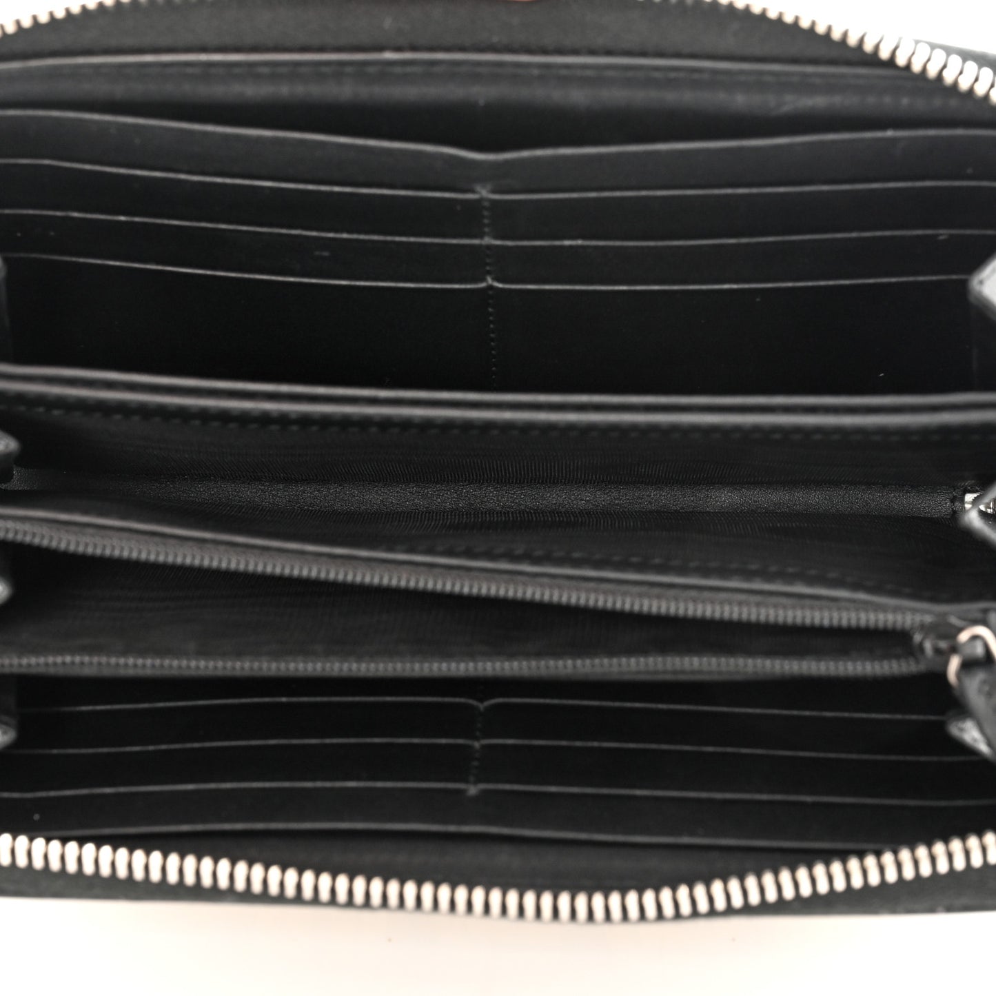 X SEGA Calfskin GUCCY Stars Zip Around Wallet Black Gold