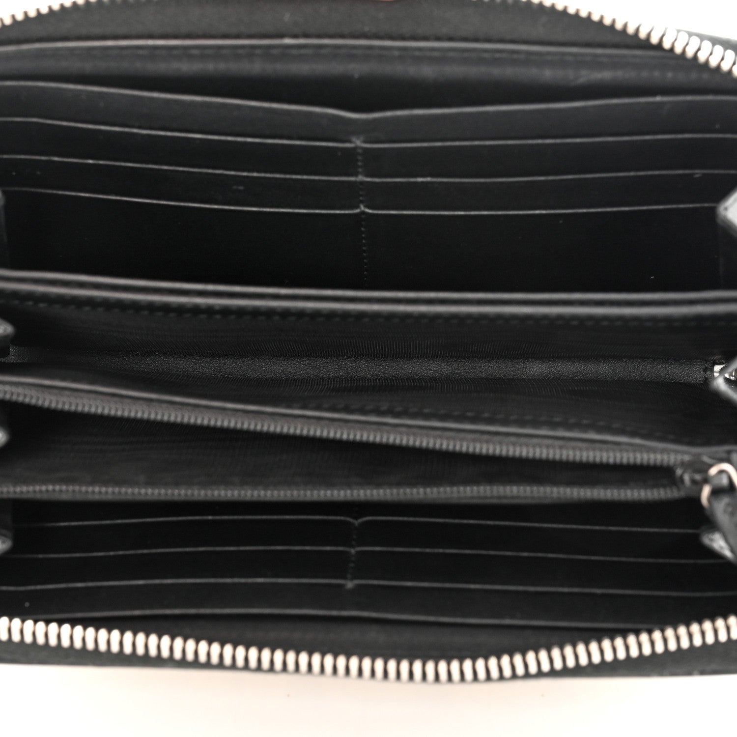 Gucci X SEGA Calfskin GUCCY Stars Zip Around Wallet Black Gold 5 of 10