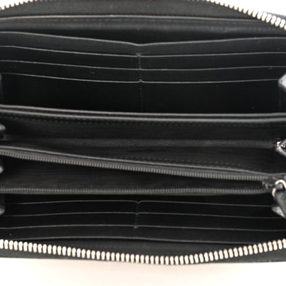 Gucci X SEGA Calfskin GUCCY Stars Zip Around Wallet Black Gold 5 of 10