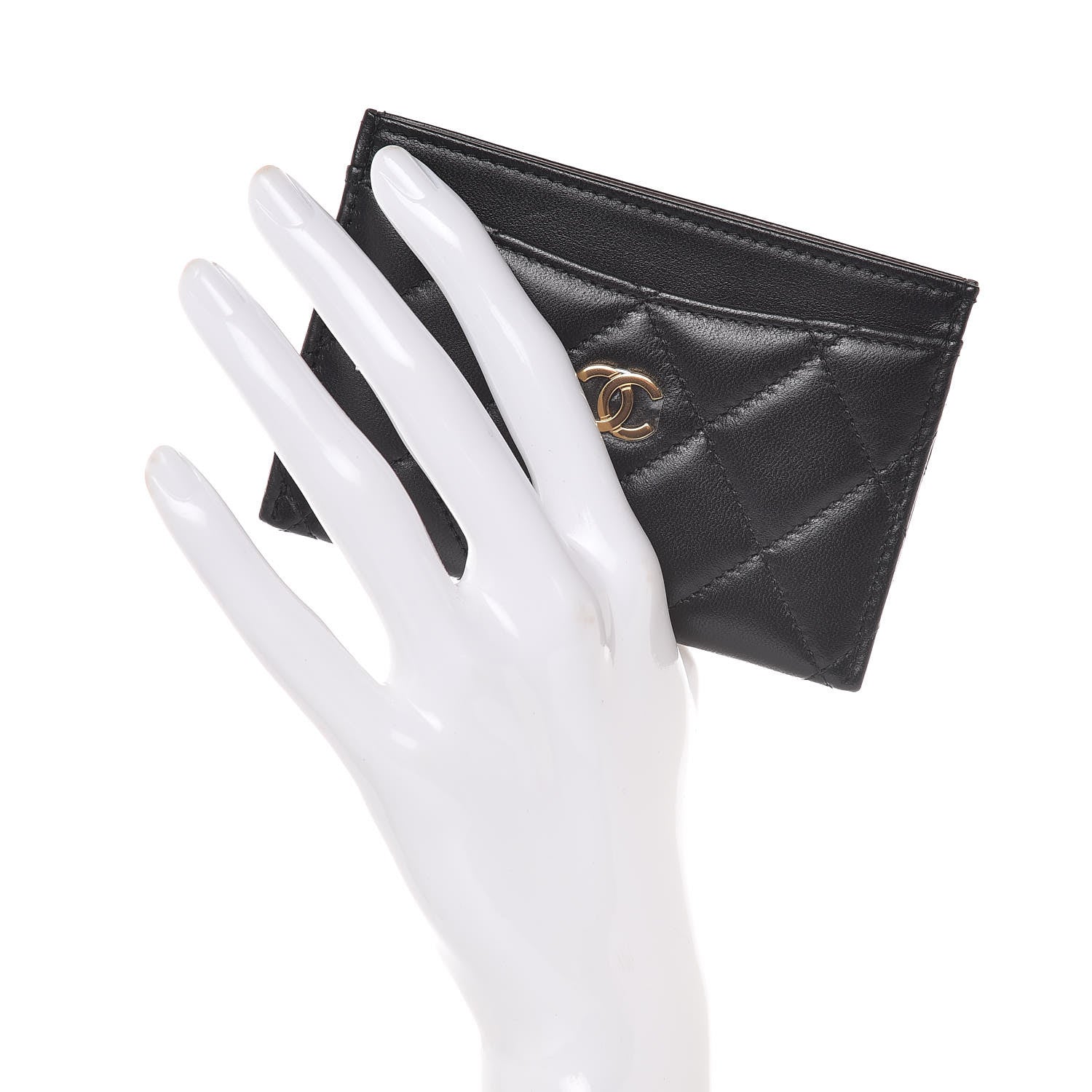 Chanel Lambskin Quilted Card Holder Black 2 of 9