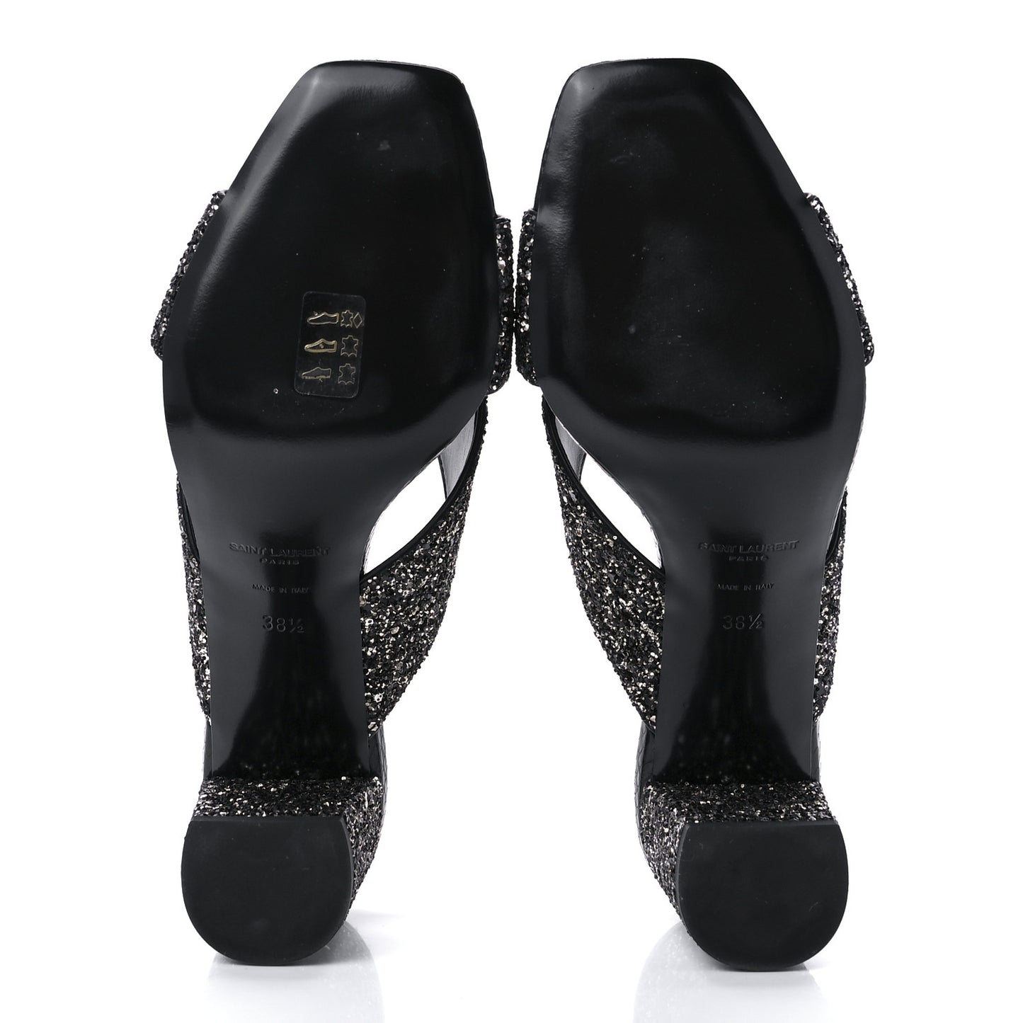 Glitter LouLou 70 Mule Sandals 38.5 Black Gold