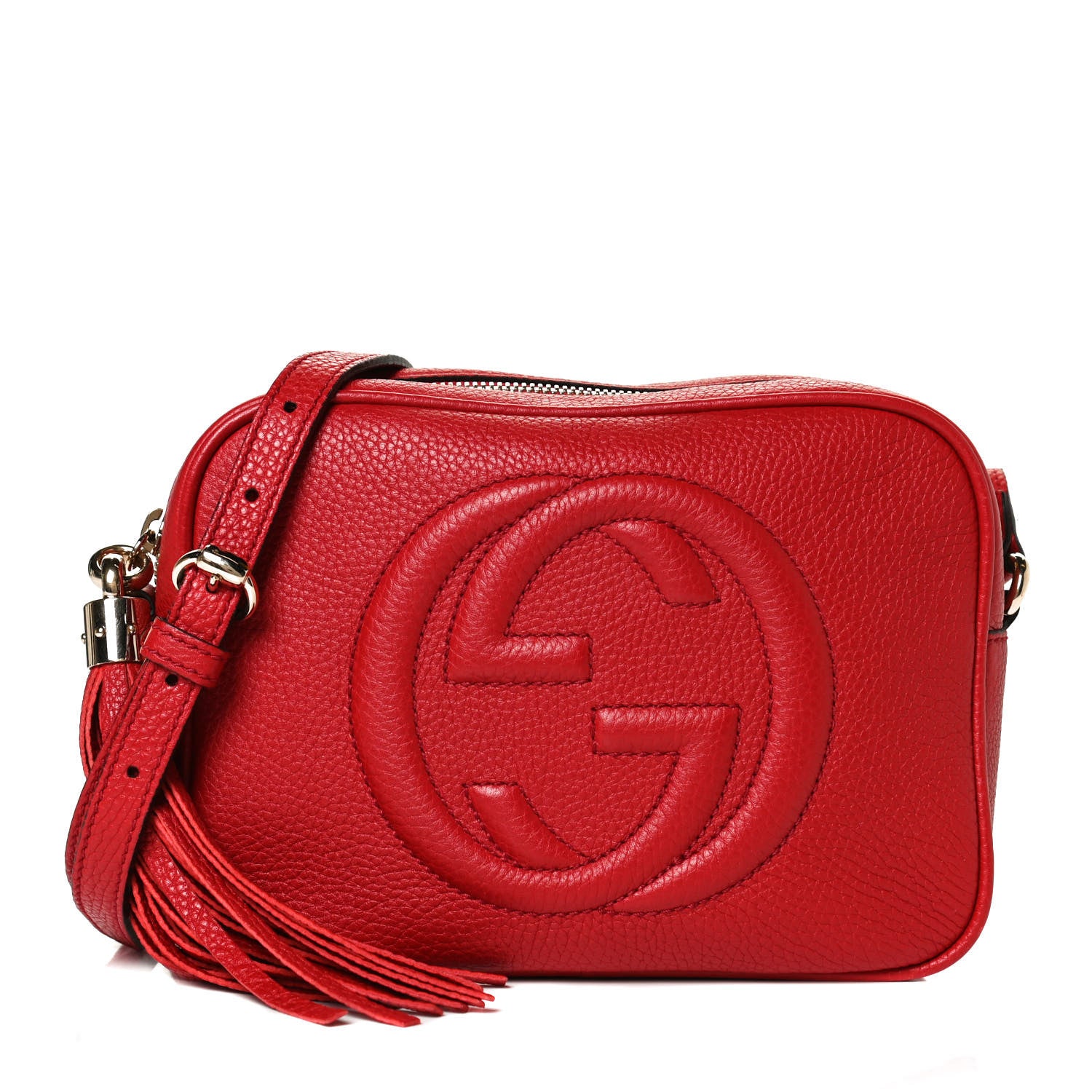 Gucci Pebbled Calfskin Small Soho Disco Bag Tabasco Red 1 of 11