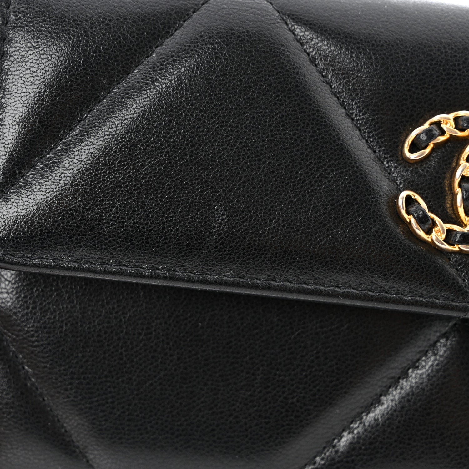 Chanel Lambskin Quilted Chanel 19 Flap Wallet Black 10 of 11