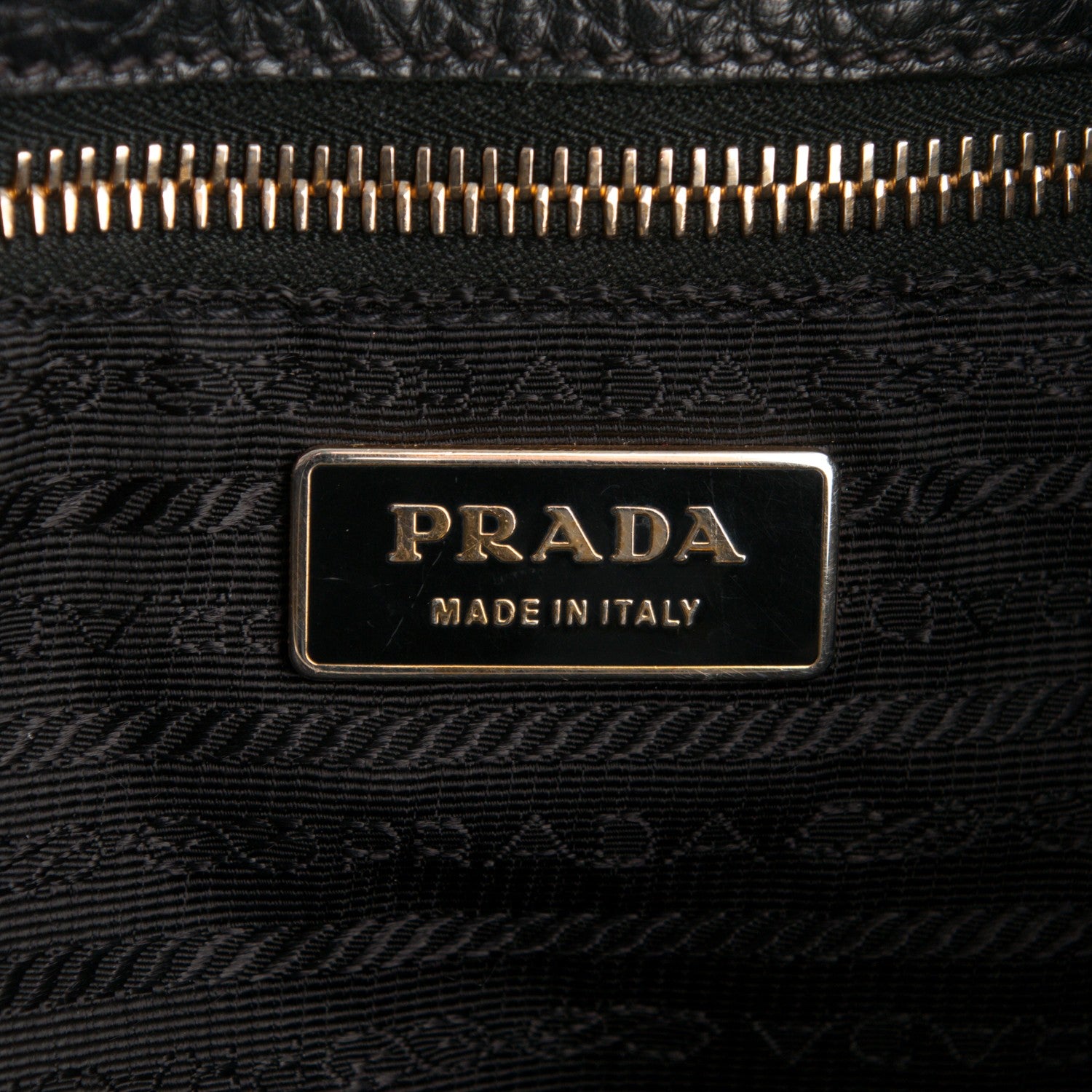 Prada Vitello Daino Side Pocket Tote Black 7 of 9