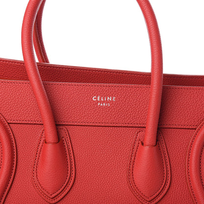 Celine Drummed Calfskin Micro Luggage Red 10 of 10