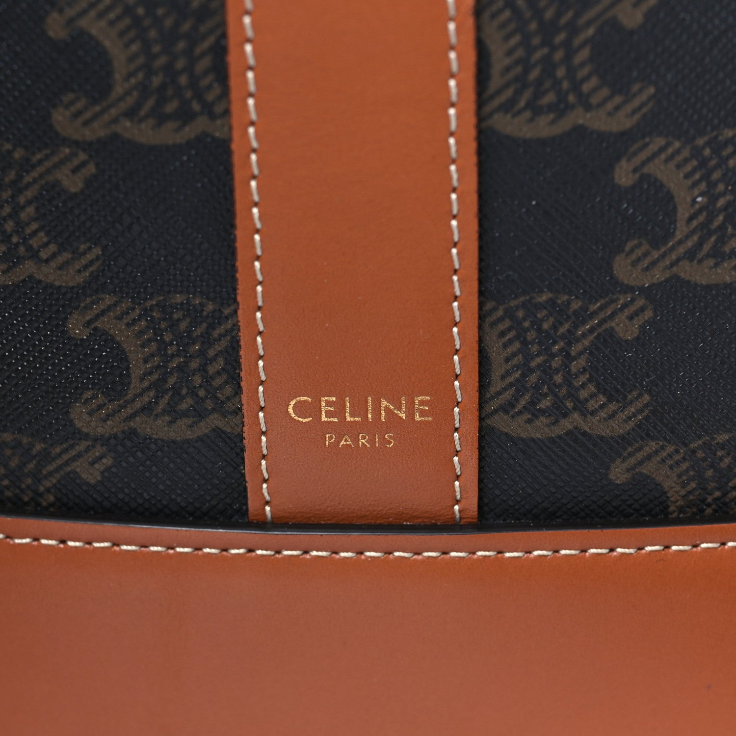 Celine Triomphe Canvas Calfskin Small Bucket Bag Tan 6 of 9