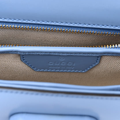Gucci Boarded Dyana Lux Calfskin Web Small Bamboo 1947 Top Handle Bag Blue 7 of 11