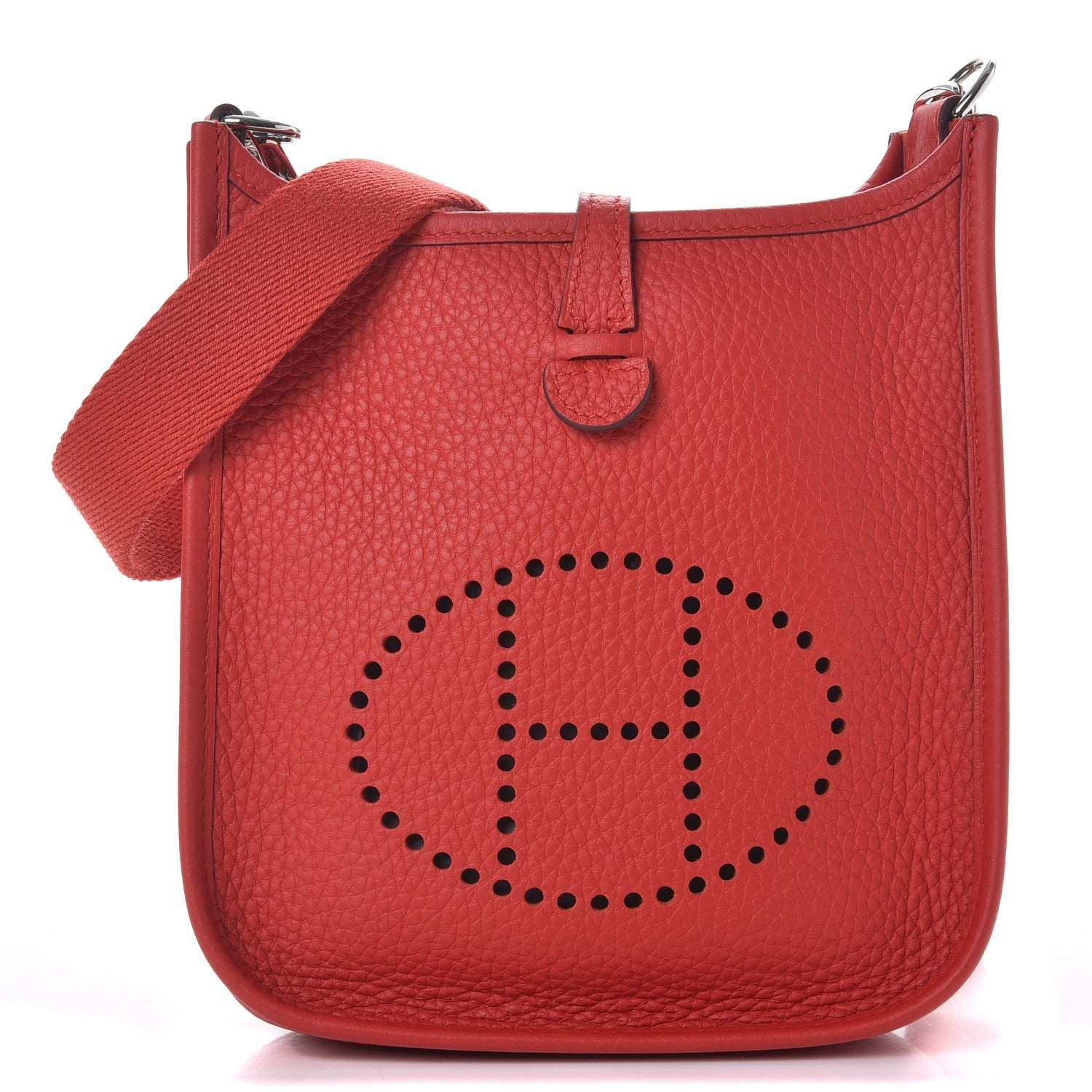 Hermes Taurillon Clemence Evelyne TPM Rouge Tomate 1 of 8