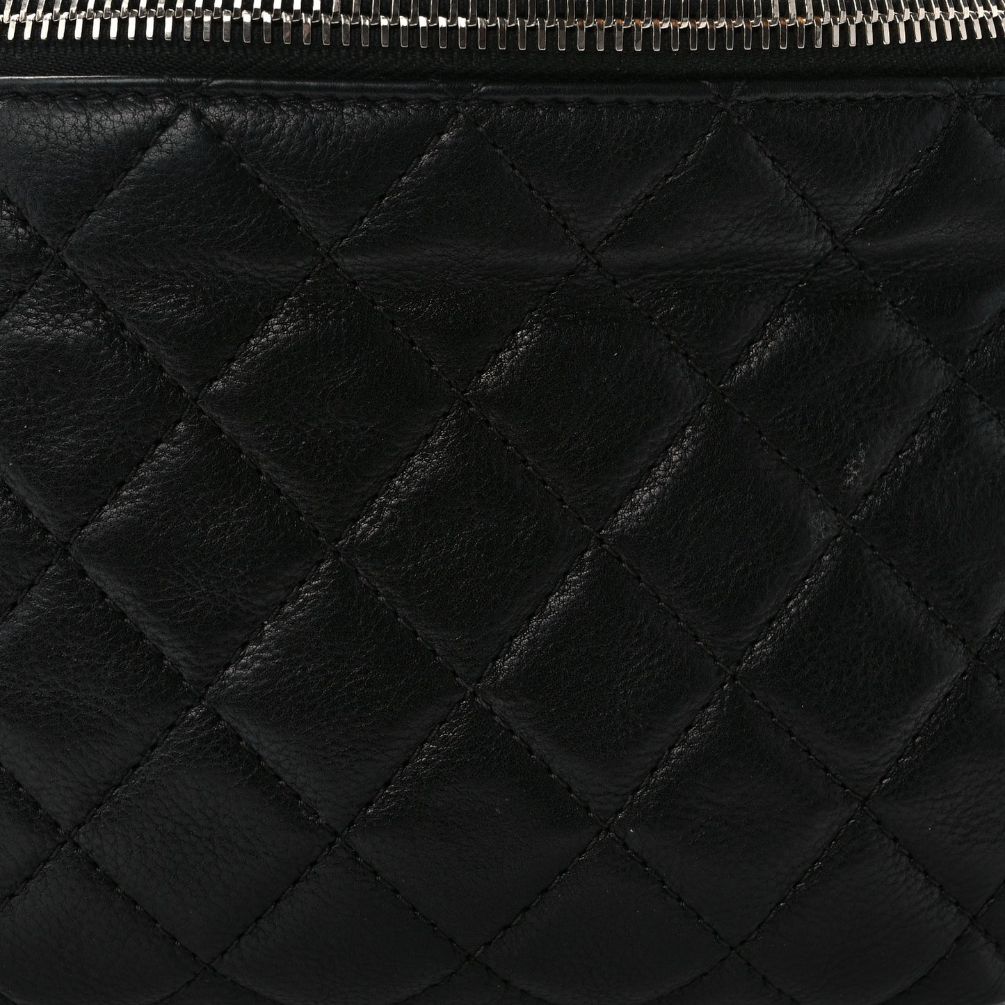 Calfskin Quilted Banane Waist Bag Fanny Pack Black