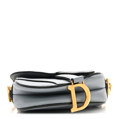 Christian Dior Goatskin Micro Saddle Bag With Strap Cloud Blue 4 of 11