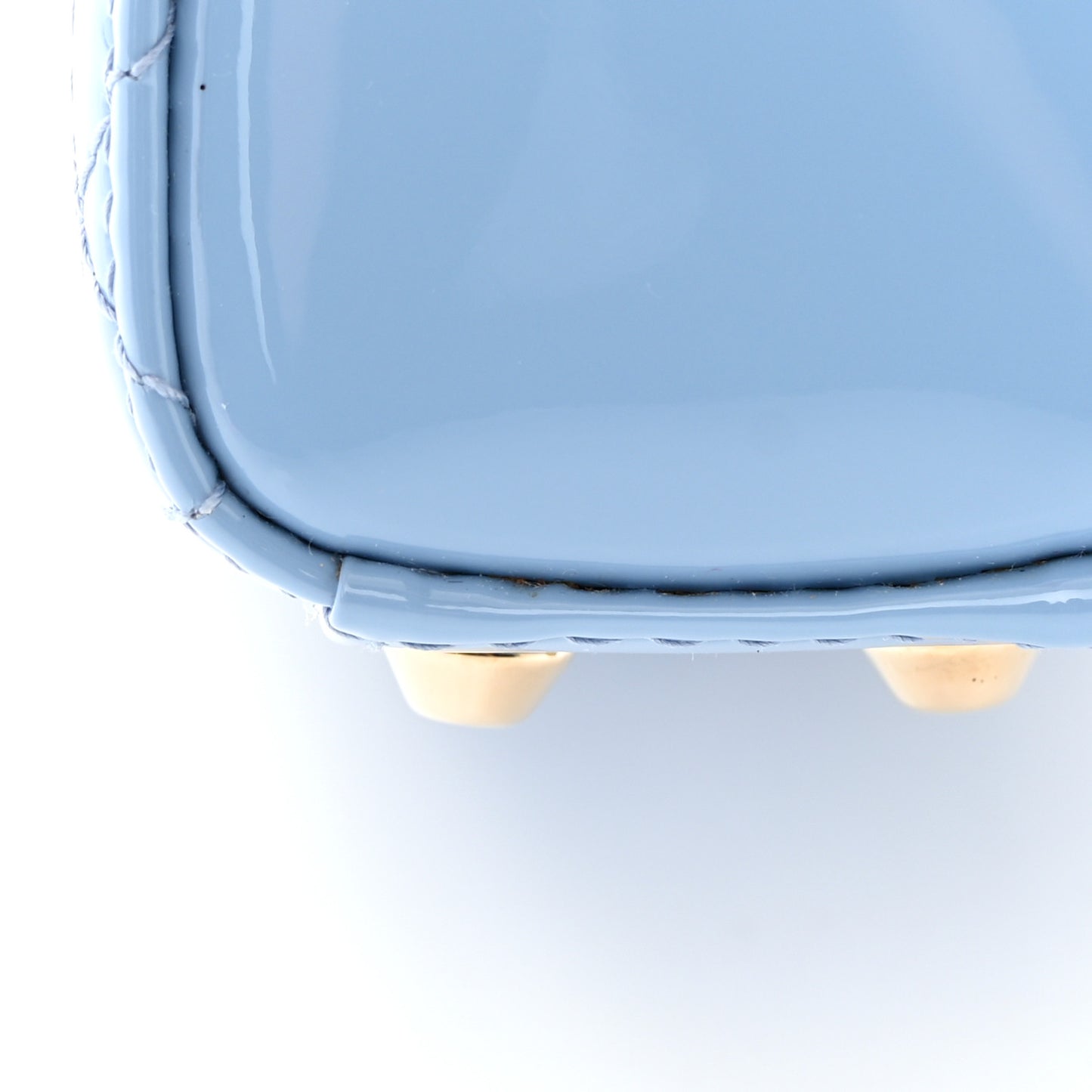 Patent Cannage Micro Lady Dior Cornflower Blue