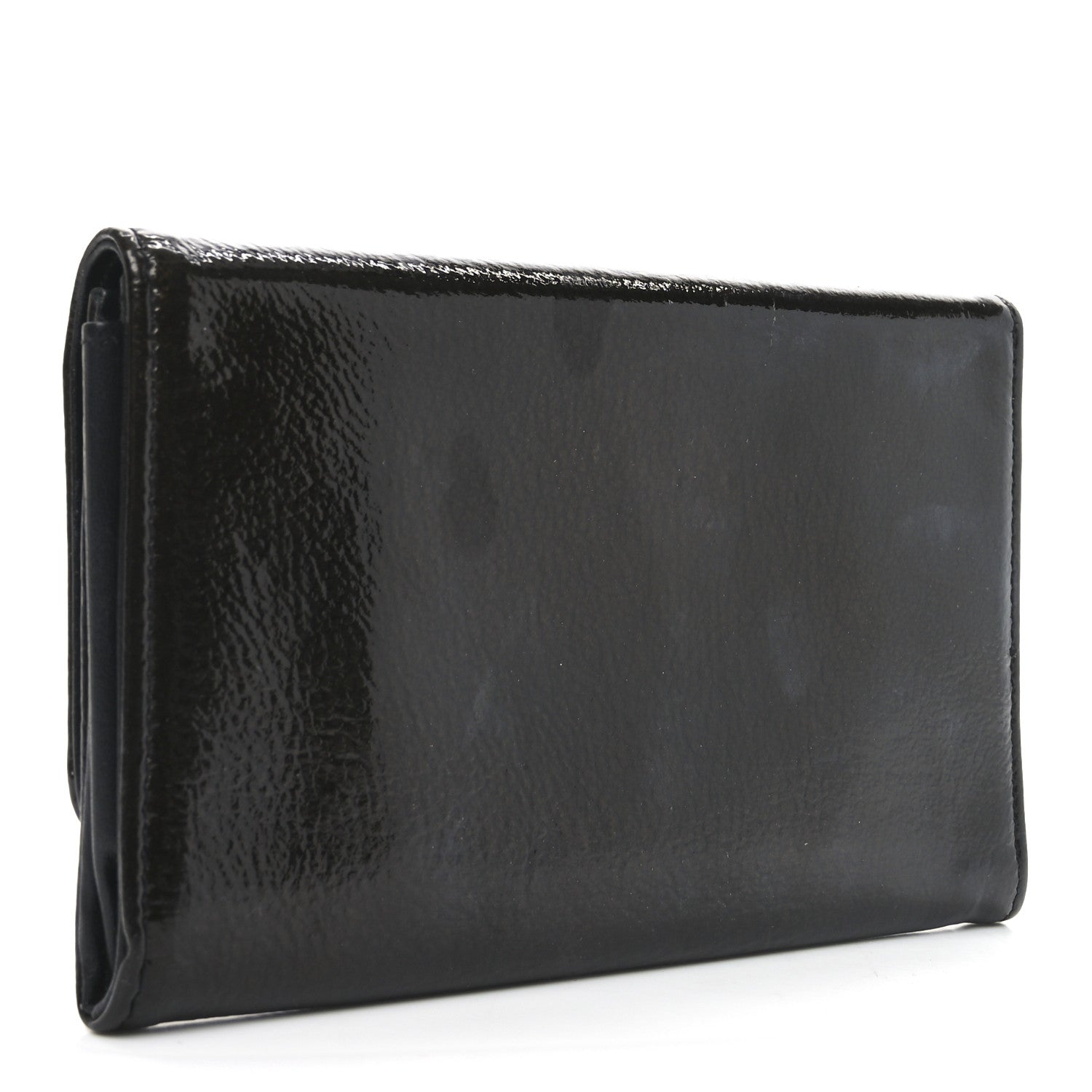 Chanel Patent Goatskin Flap Wallet Dark Brown 3 of 7