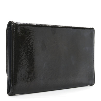 Chanel Patent Goatskin Flap Wallet Dark Brown 3 of 7