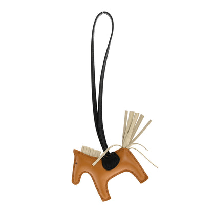 Hermes Milo Lambskin Grigri Rodeo Bag Charm PM Sesame Craie Black 1 of 5