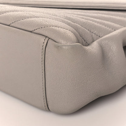 Saint Laurent Sheepskin Matelasse Large Monogram College Satchel Light Grey 8 of 8