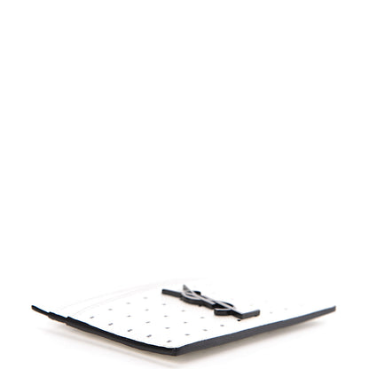 Saint Laurent Grain De Poudre Geo Print Card Case White Black 4 of 8