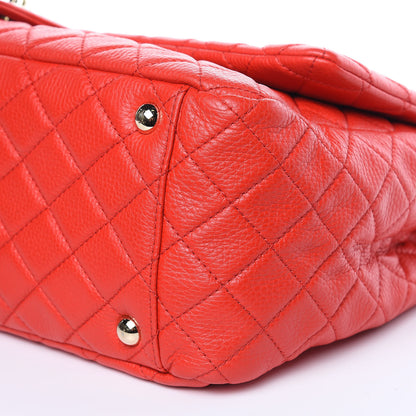 Chanel Calfskin Quilted XXL Travel Flap Bag Red 9 of 12