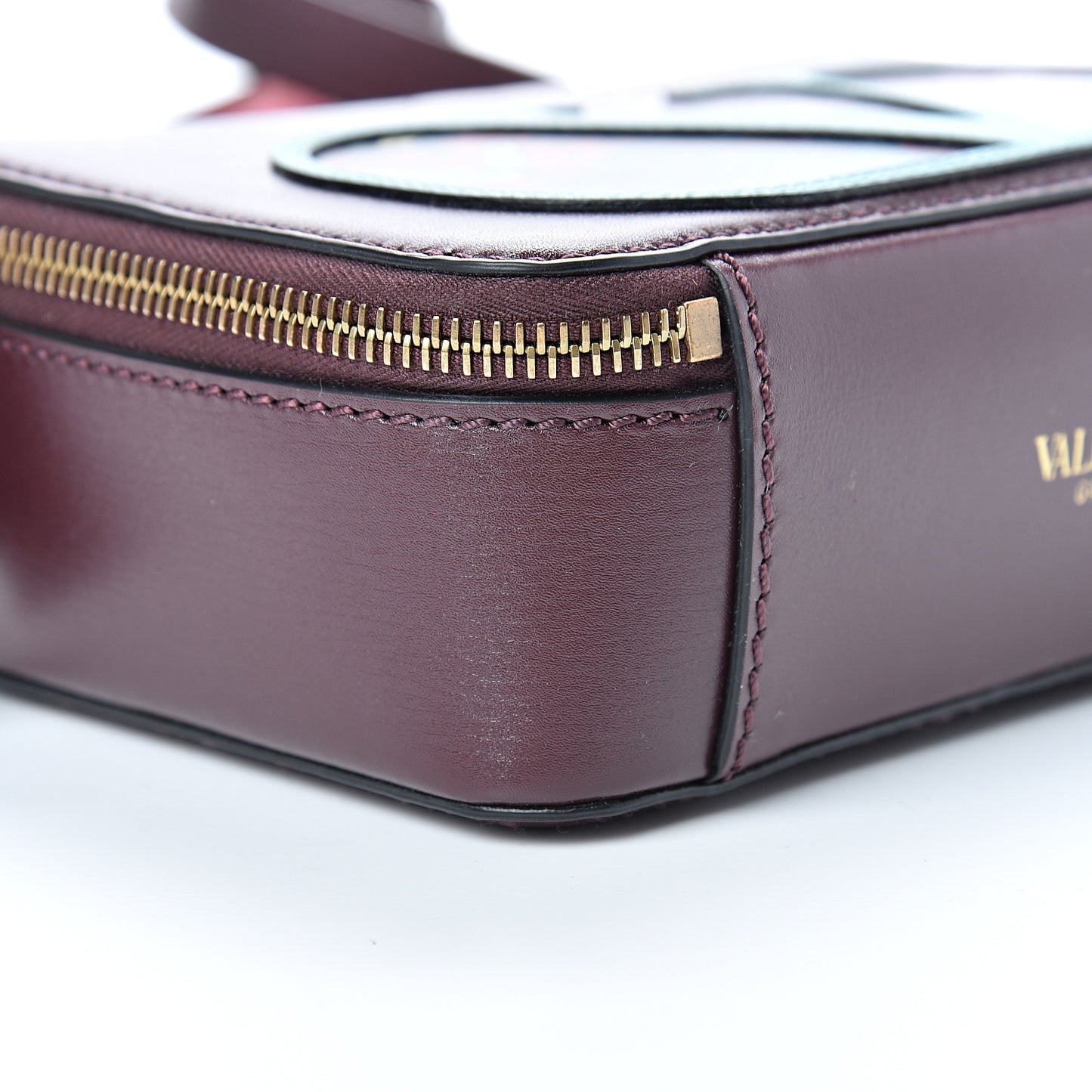 X UNDERCOVER Smooth Calfskin Graphic Print VSling Crossbody Bag Rubin