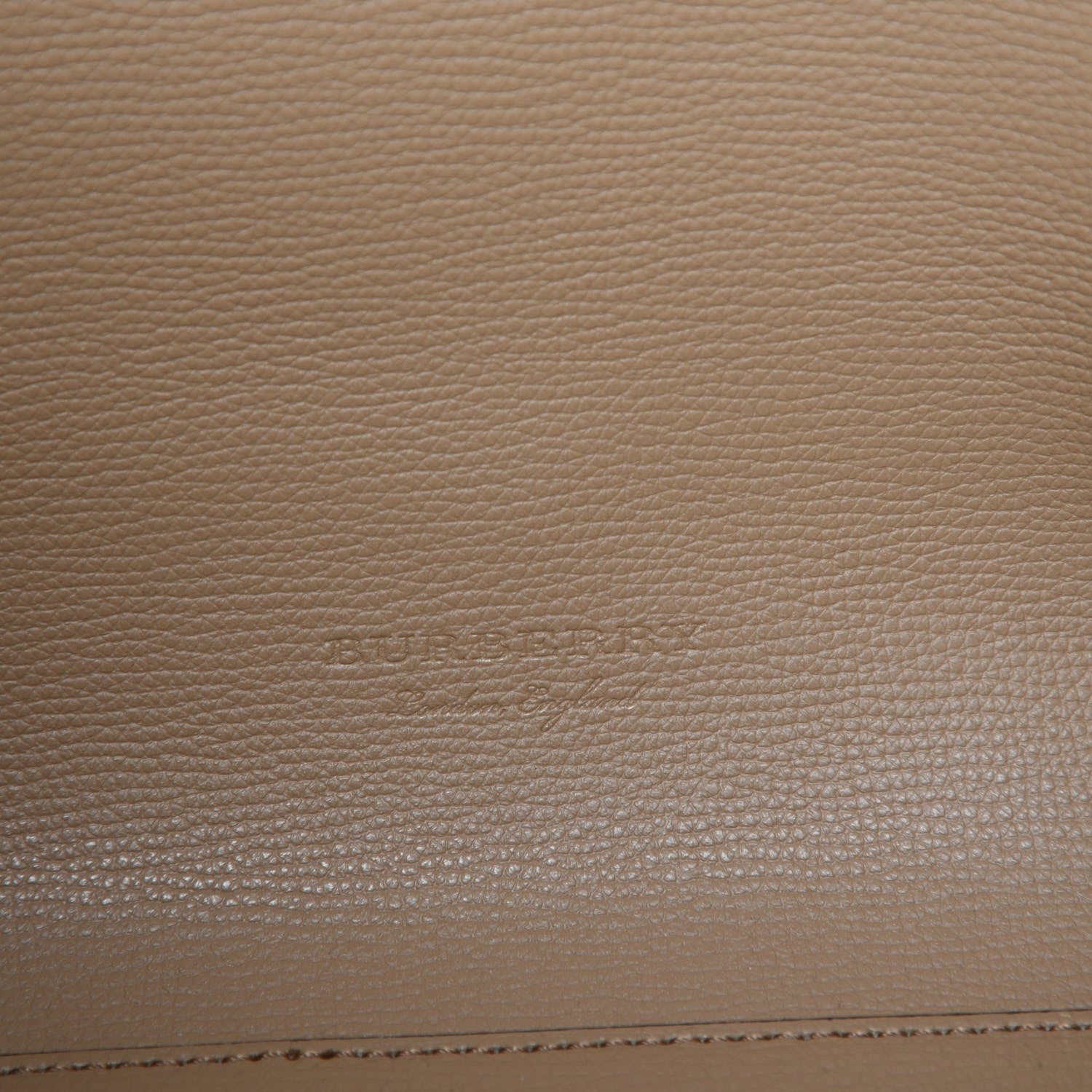 Burberry Grainy Calfskin Haymarket Check Medium Reversible Tote Camel 9 of 15