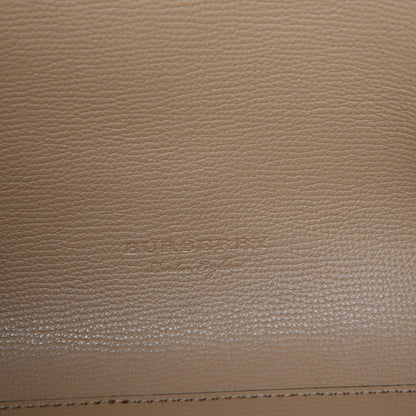 Burberry Grainy Calfskin Haymarket Check Medium Reversible Tote Camel 9 of 15