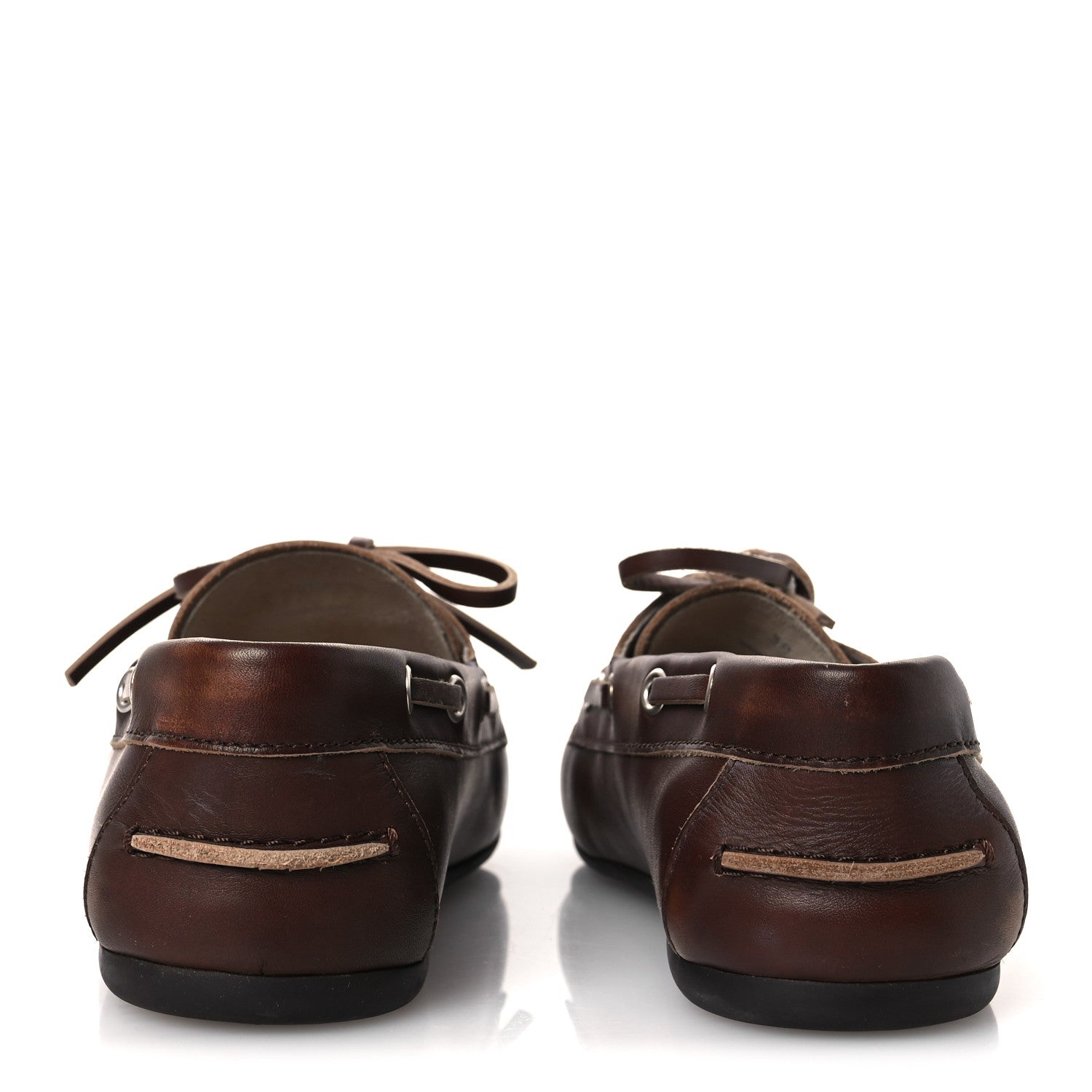 Miu Miu Vitello Deco Boat Loafers 38 Sienna 6 of 11