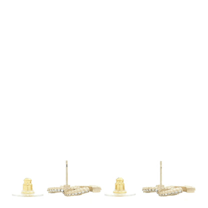 Chanel Crystal Timeless CC Earrings Light Gold 3 of 5
